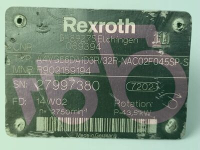 Silnik hydrauliczny A4VG56DA1D3R Rexroth R902159194 Merlo P