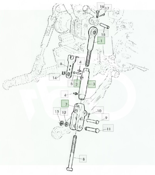 Wieszaki RE55238 R117616 ramion tylnego podnośnika JOHN DEERE 6810