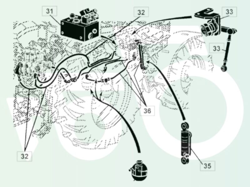 Siłownik Amortyzacji osi AL150654 AL115365 John Deere 6120