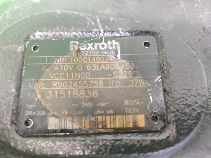 Pompa hydrauliczna ALA10VO63LA9DS/53L Rexroth R902455758 Claas Scorpion