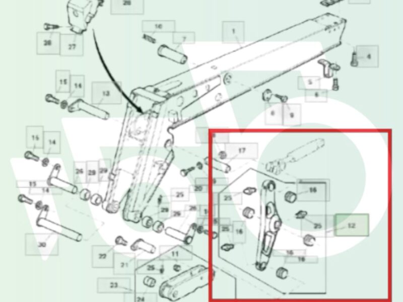 Łącznik łyżki Kiwak AZ71022 AZ55389 John Deere 3220