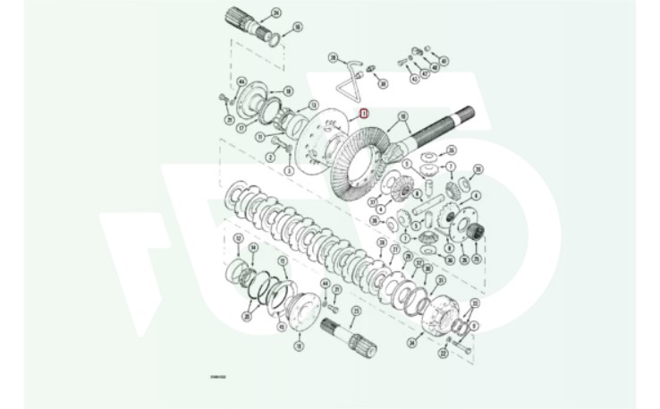 Mechanizm różnicowy 298932A1 Wałek ataku Koło talerzowe 9X55 CASE 5150