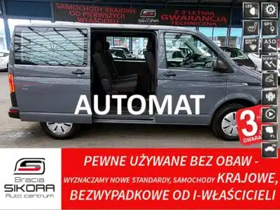 Volkswagen Transporter 5-osób AUTOMAT GWARANCJA 1wł Kraj Bezwyp FullLed+NAVI+KAMERA FV23% T6