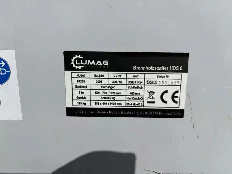 Łuparka Rębak do drewna Lumag 8t jak nowy!
