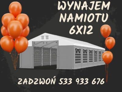 Wynajem namiotu imprezowego o wymiarach 6x12 m