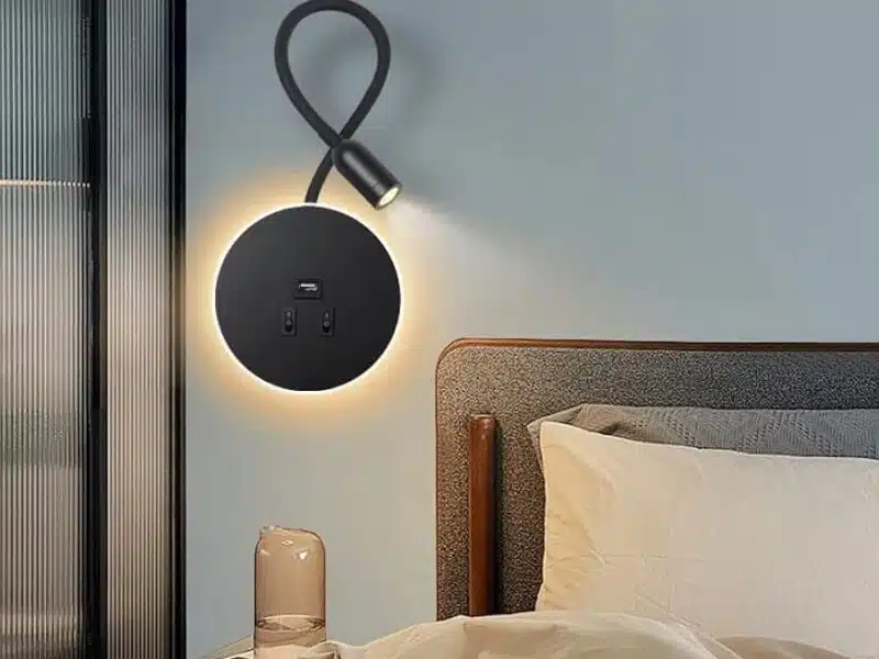 Awekliy Lampa ścienna LED, 3W lampa do czytania, z portem ładowania USB