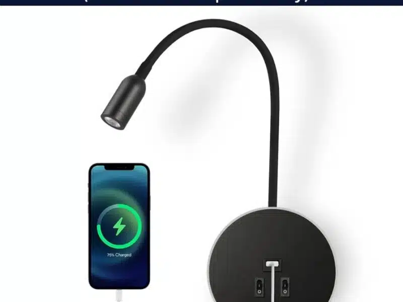 Awekliy Lampa ścienna LED, 3W lampa do czytania, z portem ładowania USB