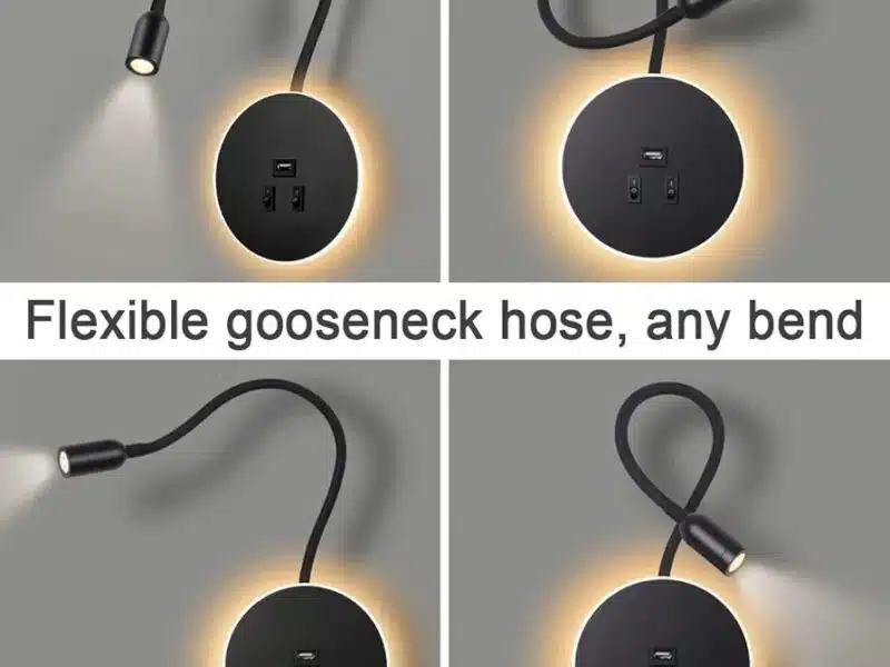 Awekliy Lampa ścienna LED, 3W lampa do czytania, z portem ładowania USB