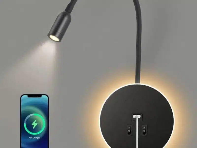 Awekliy Lampa ścienna LED, 3W lampa do czytania, z portem ładowania USB