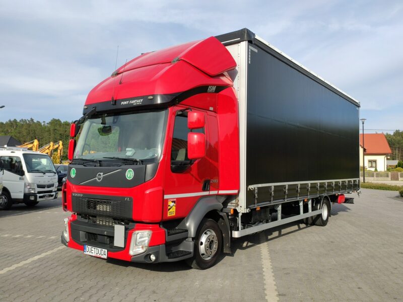 Volvo FL12.240 E6 Firana Tył Drzwi Dach Zsuwany Bogato Wyposażony !!! Ład-5523kg DMC-11990kg Kabina Glob Salon PL Zadbany Super STAN !!!