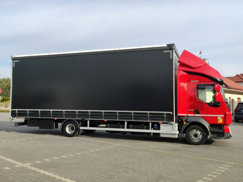 Volvo FL12.240 E6 Firana Tył Drzwi Dach Zsuwany Bogato Wyposażony !!! Ład-5523kg DMC-11990kg Kabina Glob Salon PL Zadbany Super STAN !!!