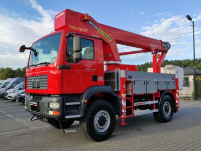 MAN TGM 18.280 4x4 Zwyżka Bison Palfinger TKA 28 Podnośnik Koszowy Wysokość Podnoszenia 28m 100% SPRAWNY UNIKAT STAN !!!