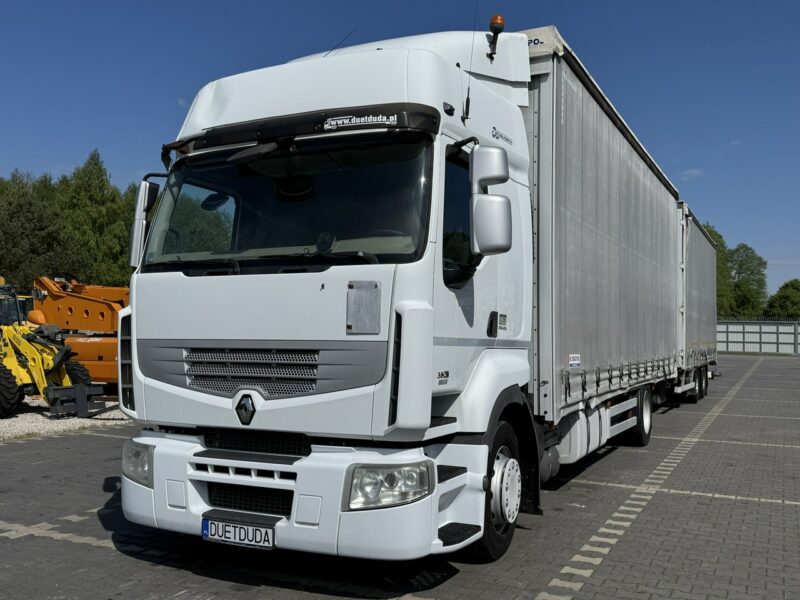 Renault Premium 380 DXi Euro 5 Firana 19 Palet Dach Zsuwany 18ton DMC Tandem Przejazdowy Przyczepa WIELTON Nowe Ogumienie Zadbany Super Stan