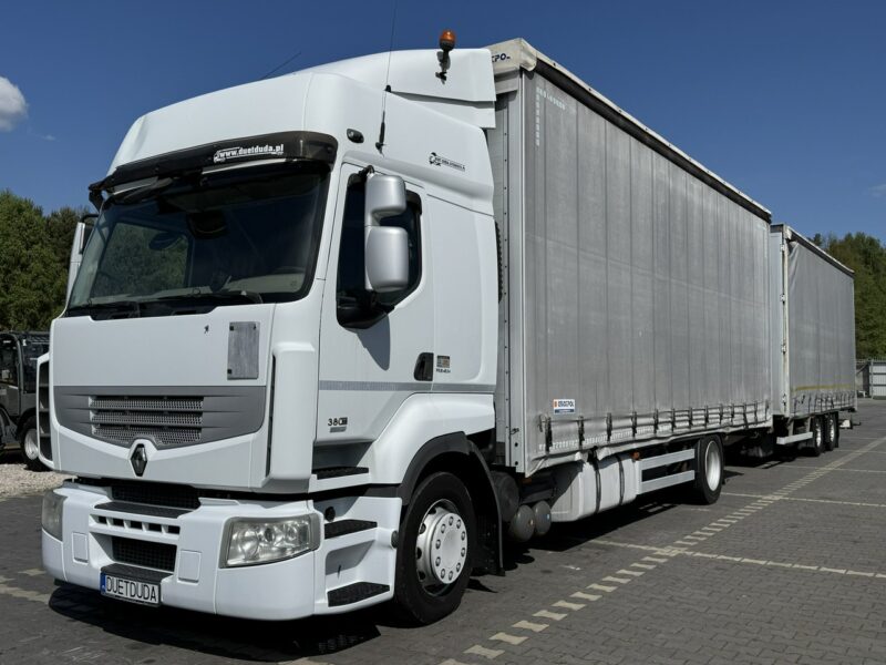 Renault Premium 380 DXi Euro 5 Firana 19 Palet Dach Zsuwany 18ton DMC Tandem Przejazdowy Przyczepa WIELTON Nowe Ogumienie Zadbany Super Stan