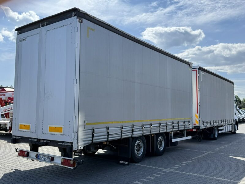 Renault Premium 380 DXi Euro 5 Firana 19 Palet Dach Zsuwany 18ton DMC Tandem Przejazdowy Przyczepa WIELTON Nowe Ogumienie Zadbany Super Stan