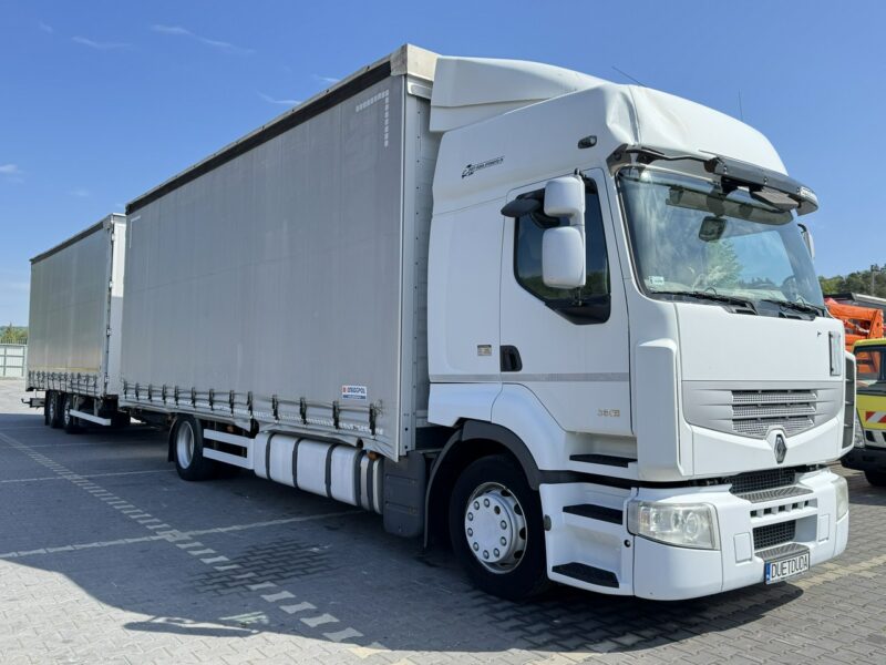 Renault Premium 380 DXi Euro 5 Firana 19 Palet Dach Zsuwany 18ton DMC Tandem Przejazdowy Przyczepa WIELTON Nowe Ogumienie Zadbany Super Stan