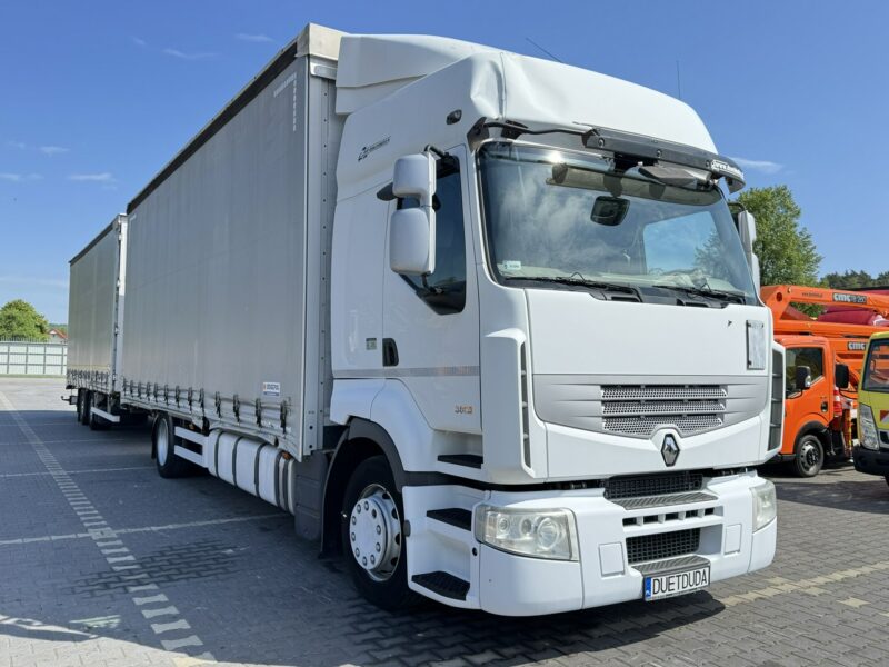 Renault Premium 380 DXi Euro 5 Firana 19 Palet Dach Zsuwany 18ton DMC Tandem Przejazdowy Przyczepa WIELTON Nowe Ogumienie Zadbany Super Stan