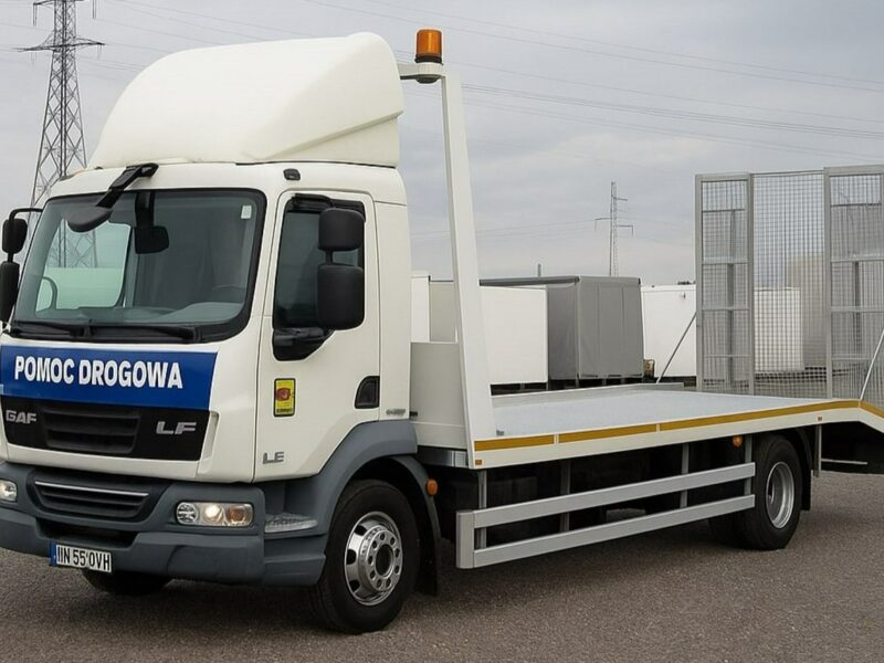 DAF LF 45.210 Laweta Pomoc Drogowa Specjalny Przebieg Udokumentowany, Hydrauliczna klapa najazdowa, EURO 5,Poduszki