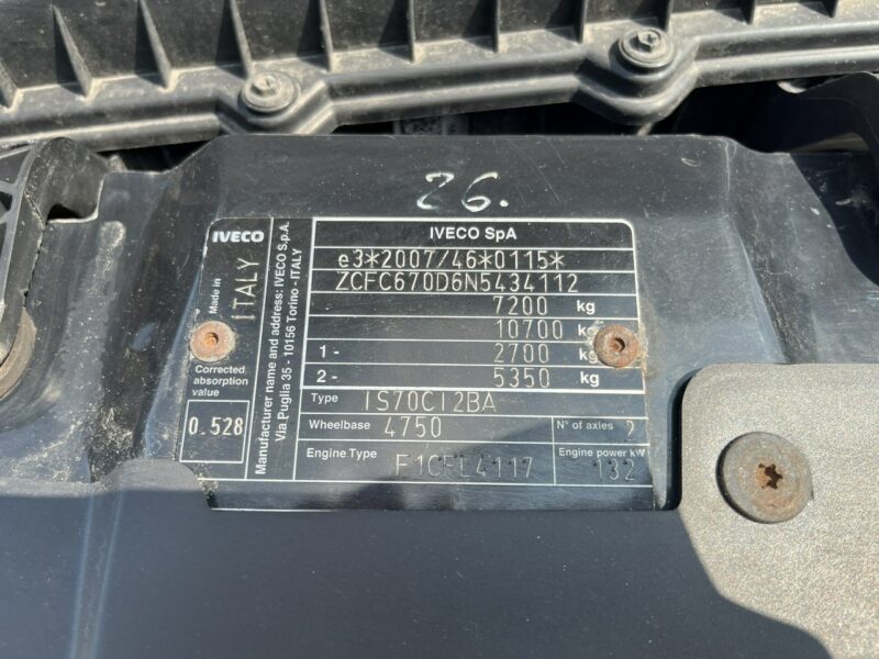 Iveco Daily 70C18 Winda-1_tona Mroźnia -32*C/+32*C Chłodnia +230V DrukarkaTemperat