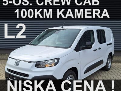 Fiat Doblo L2 Brygadowy 5-osobowy 100KM Kamera Czujniki Crew Cab od ręki !