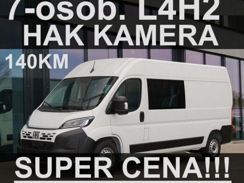 Fiat Ducato L4H2 Brygada 7-os. Kamera Drzwi 270. Pakiet Techno 1849 zł od ręki !