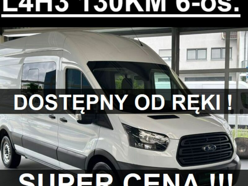 Ford Transit L4H3 6-os. Brygadowy 130KM Super Niska Cena ! 1802 zł Od ręki !