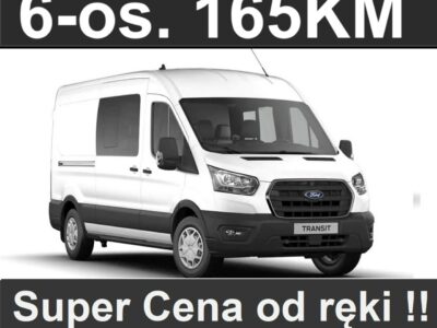 Ford Transit L4H3 6-os. Brygadowy 165KM Super Niska Cena ! 1902 zł Od ręki !