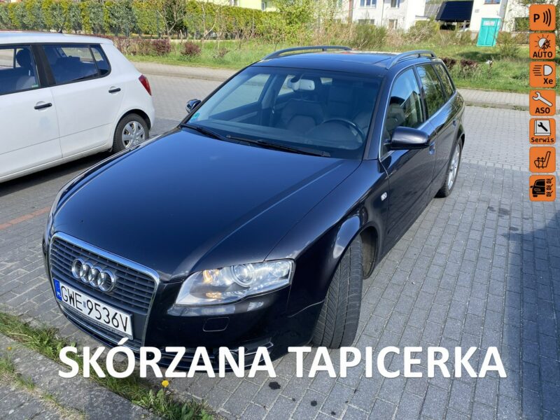 Audi A4 200KM, dwu kolorowa skóra, biksenony, światła dzienne, szyberdach B7 (2004-2007)