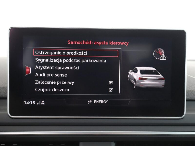 Audi A5 S-Tronic full LED virtual cocpit el. sterowane i grzane fotele kamera F5 (2016-)