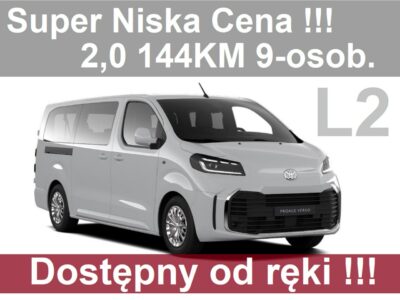 Toyota Proace Verso 2,0 144KM 9-os. Dostępny od ręki Super Niska Cena Czujniki 1770 zł