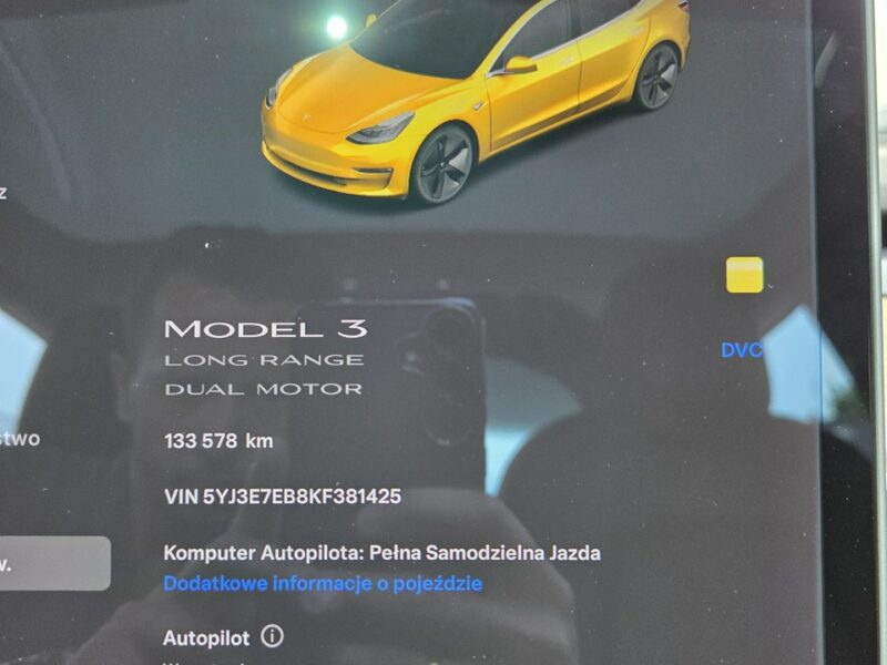 Tesla Model 3 DUAL MOTOR Long Range AWD FV 23% Bezwypadkowy! Europa!