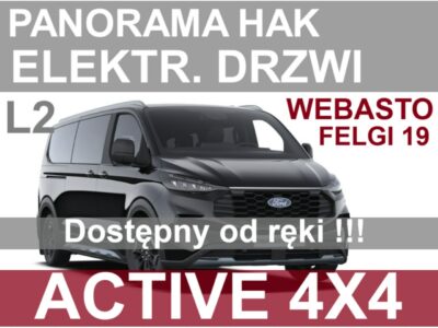 Ford Tourneo Custom 4x4 L2 Active 170KM Panorama Webasto Drzwi lewe 3135 zł Od ręki !