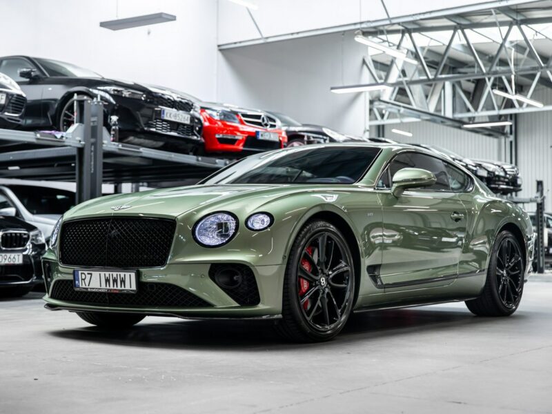 Bentley Continental GT Alpine Green. Gwarancja do 07.2027. Pakiet dokładek karbonowych.