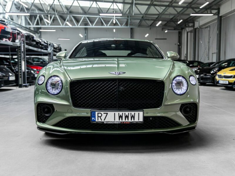 Bentley Continental GT Alpine Green. Gwarancja do 07.2027. Pakiet dokładek karbonowych.