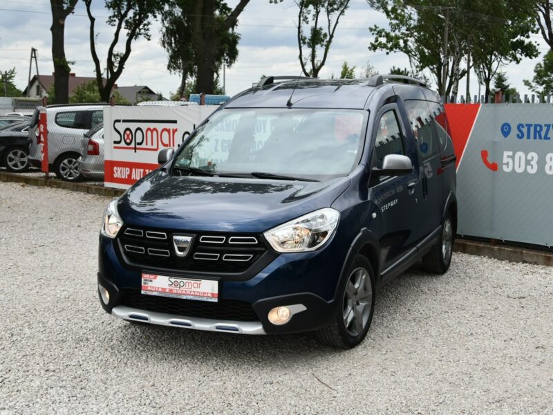 Dacia Dokker Stepway 1.6SCe 102KM 2019r. Salon PL 5-os Klima TEMPOMAT czujniki HAK