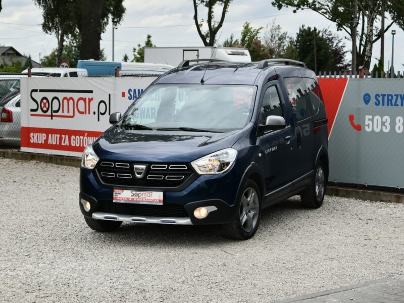 Dacia Dokker Stepway 1.6SCe 102KM 2019r. Salon PL 5-os Klima TEMPOMAT czujniki HAK