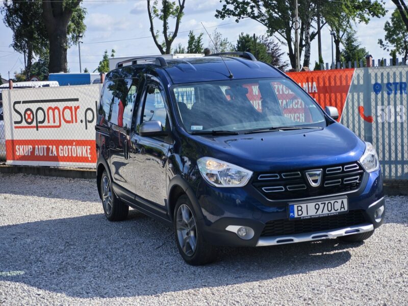 Dacia Dokker Stepway 1.6SCe 102KM 2019r. Salon PL 5-os Klima TEMPOMAT czujniki HAK