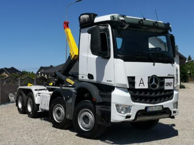 Mercedes Arocs 3251 Hakowiec 8x4 Palfinger Manual Euro 6 Niski Przebieg! Na Resorach! Wzmacniania Rama! Zawieszenie Budowlane! Aktualne Dozory!