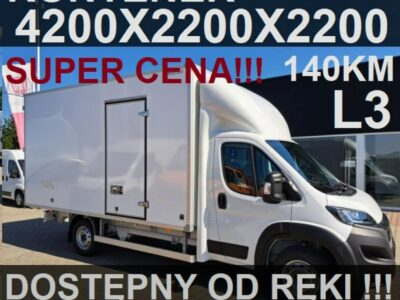 Fiat Ducato L4 Kontener 4200x2200 140KM Full Led Kamera Niska Cena od ręki!