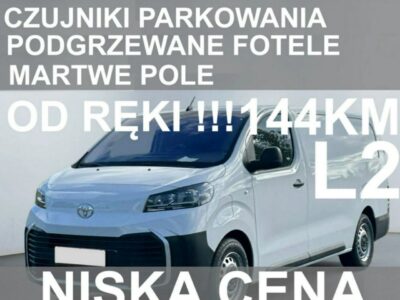 Toyota ProAce 3-os. L2 144KM Czujniki park. Martwe Pole Podgrzewane fotele od ręki !