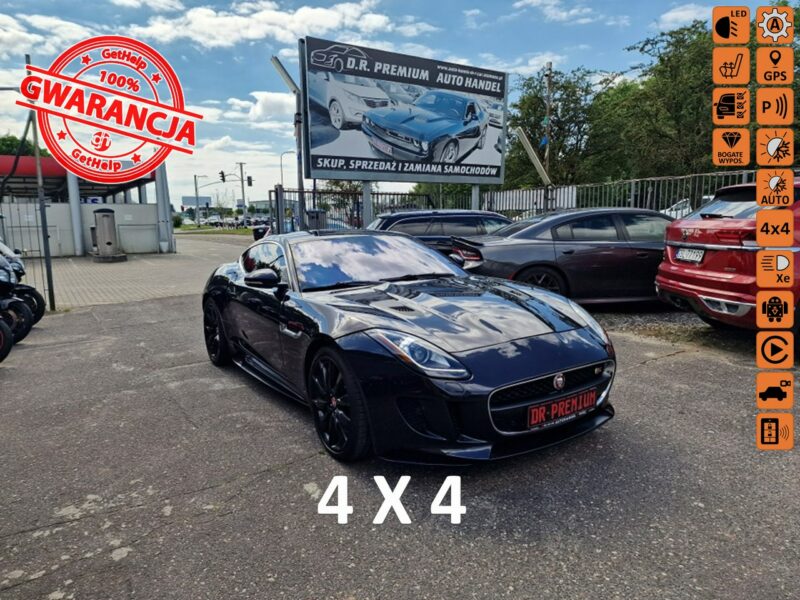 Jaguar F-Type S 3.0 Bi-TURBO 381 KM, AWD, Panorama, LED, Skóra, Navigacja, Bluetooth