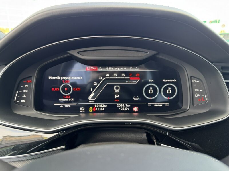 Audi RS Q8 600KM. Ceramika. B&O. Panorama. ACC. Gwarancja 05.2026. Karbon. FV23%.