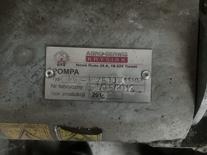 Pompa przelewowa do gnojowicy