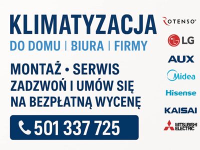 Klimatyzacja do domu biura darmowa wycena ROTENSO, LG, AUX....
